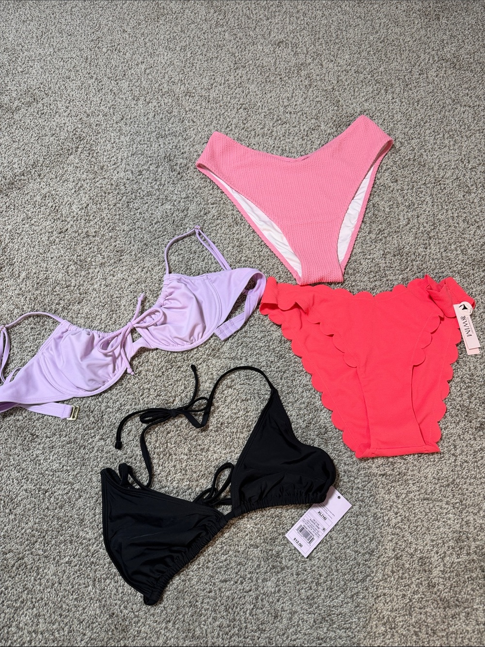 Mix & Match Bikini Set - Pink, Coral, Lilac & Black Pieces